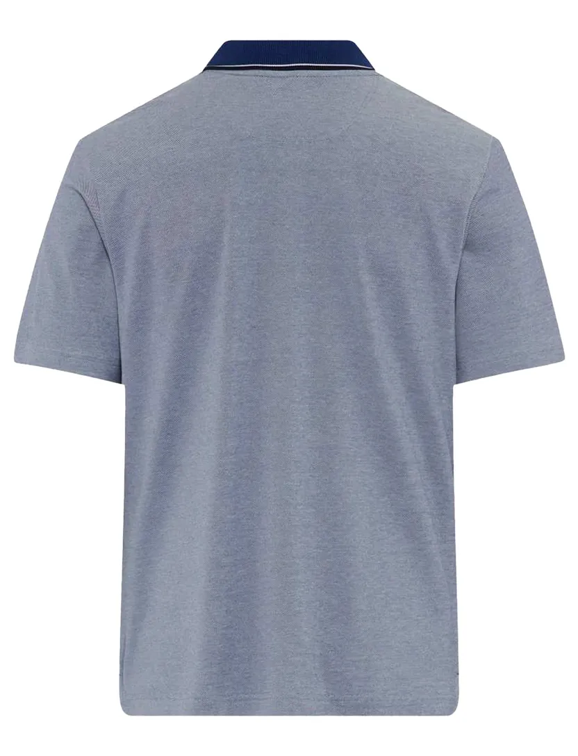 Brax polo blauw korte mouw katoen