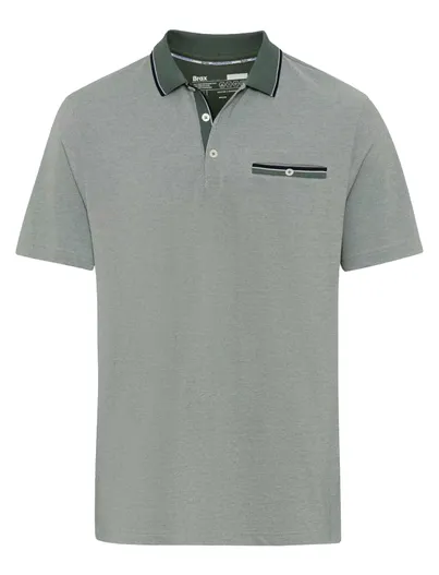 Brax Brax polo groen katoen gemeleerd