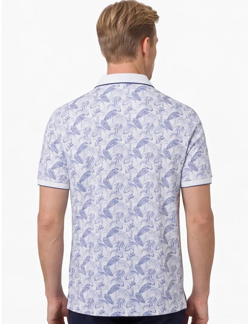 Brax polo blauw printje
