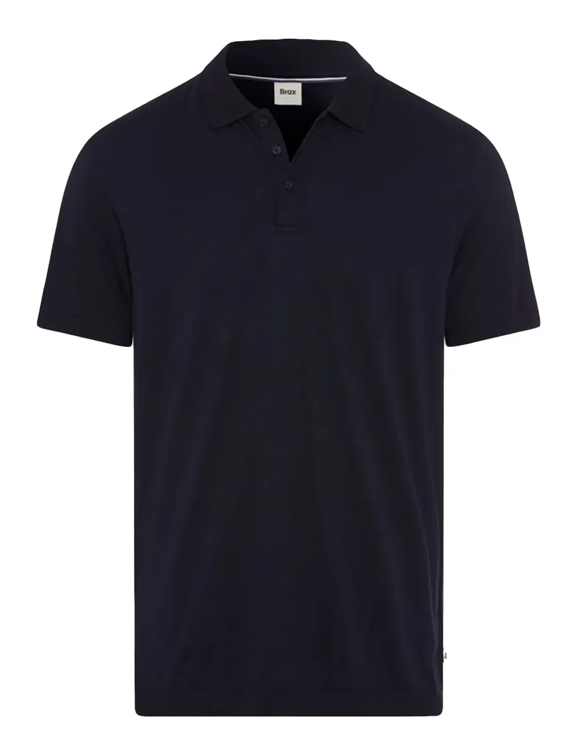 Brax polo donkerblauw effen
