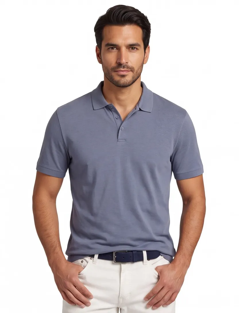 Brax polo blauw katoen