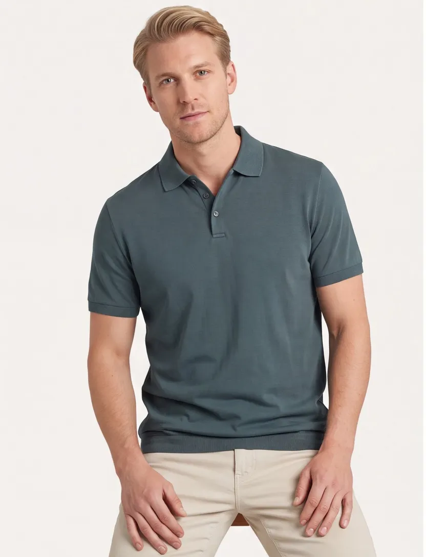 Brax polo groen effen
