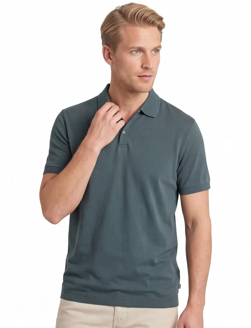 Brax polo groen effen