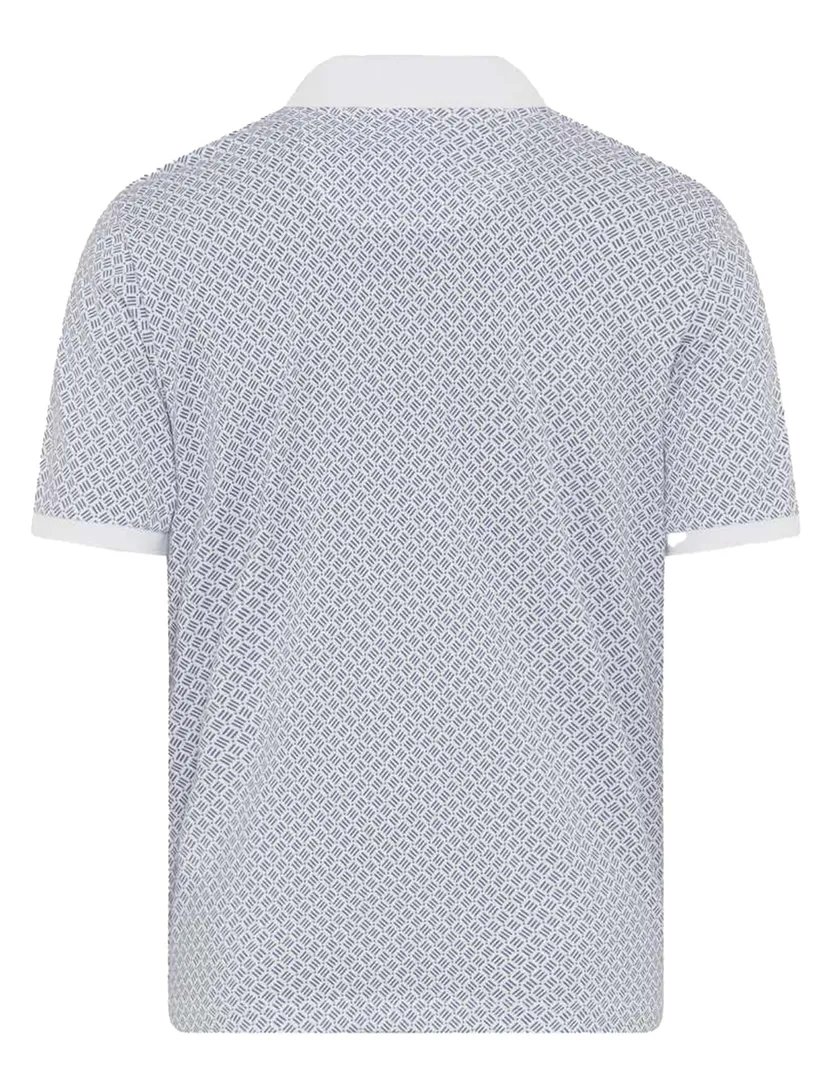 Brax polo wit met blauw printje