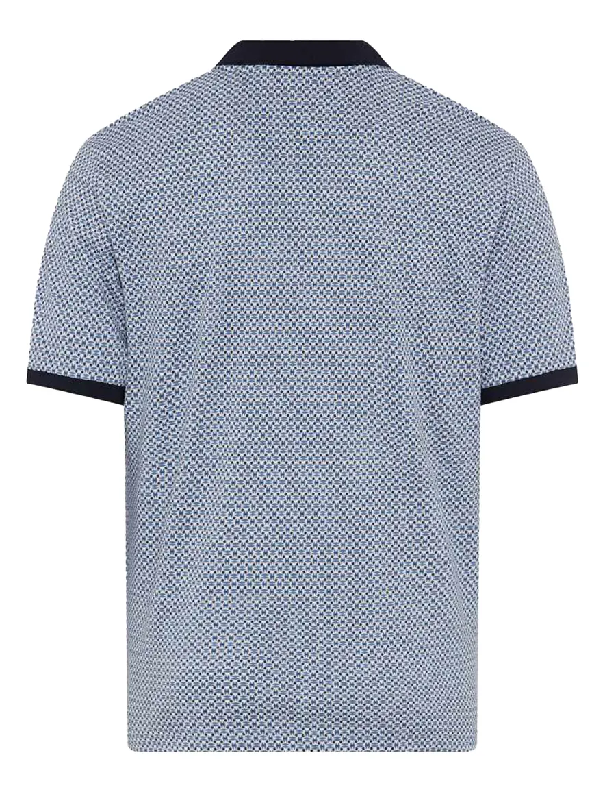 Brax polo blauw geprint