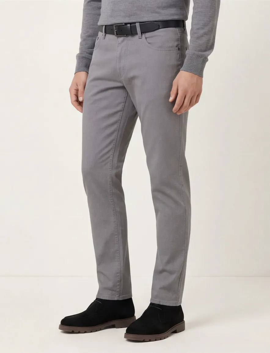 Brax Pantalon 5-p grijs katoen