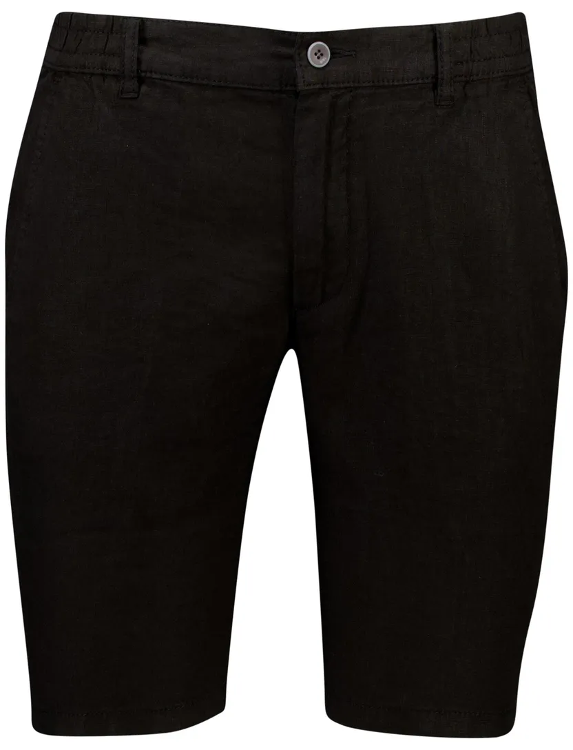 korte broek Brax zwart linnen