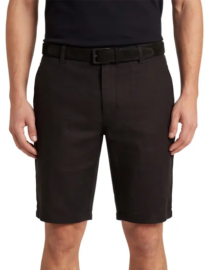 Brax Brax korte broek zwart linnen