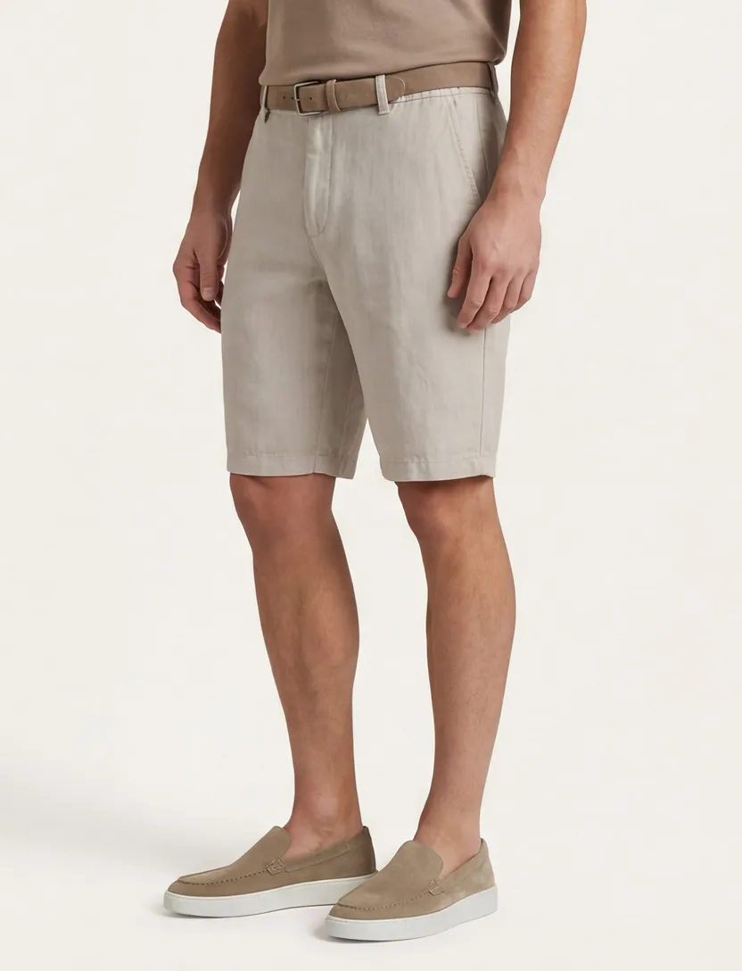Brax bermuda beige gemêleerd elastische band