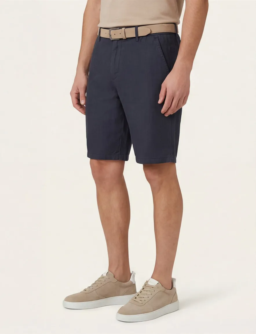 Brax korte broek donkerblauw linnen