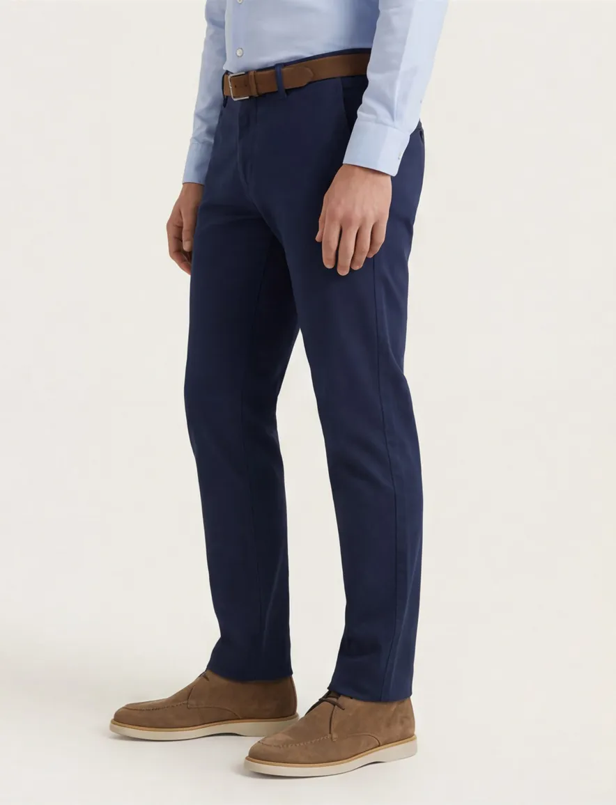 Brax pantalon Manhattan donkerblauw katoen chino