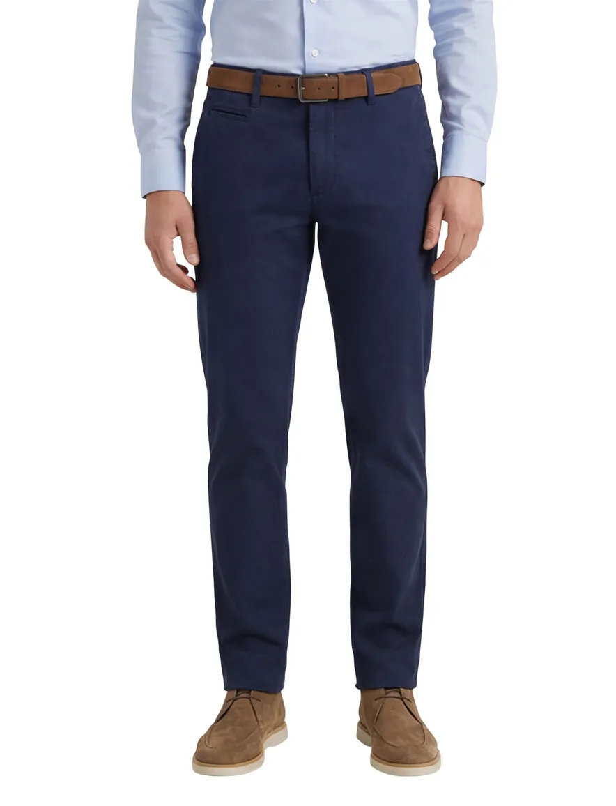 Brax pantalon Manhattan donkerblauw katoen chino