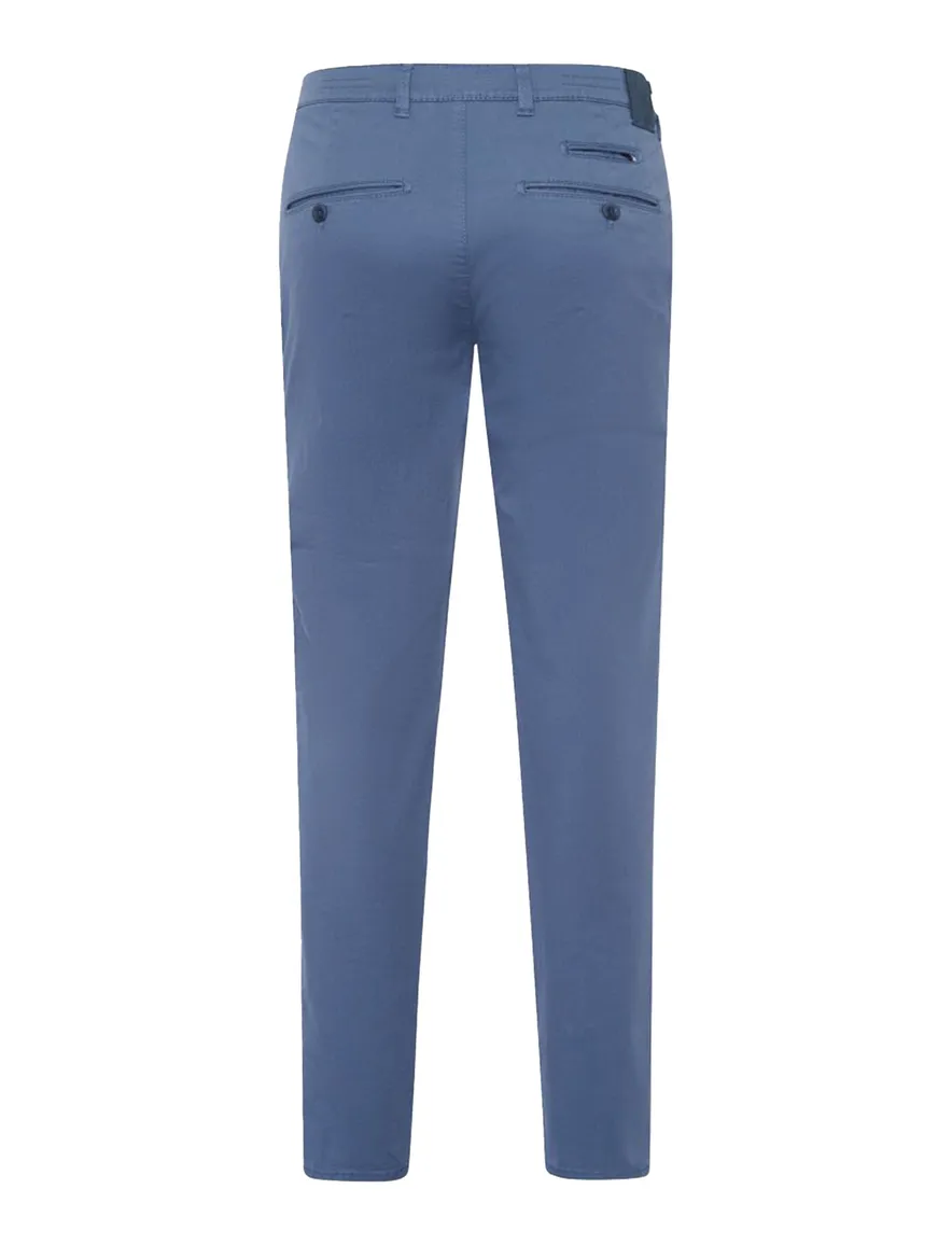 Brax Pantalon blauw chino effen