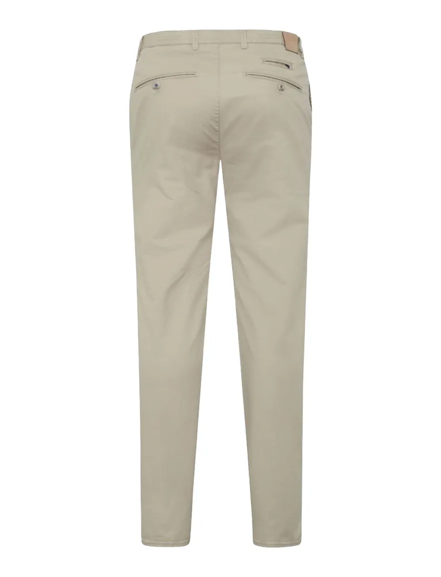 Brax katoenen pantalon beige effen