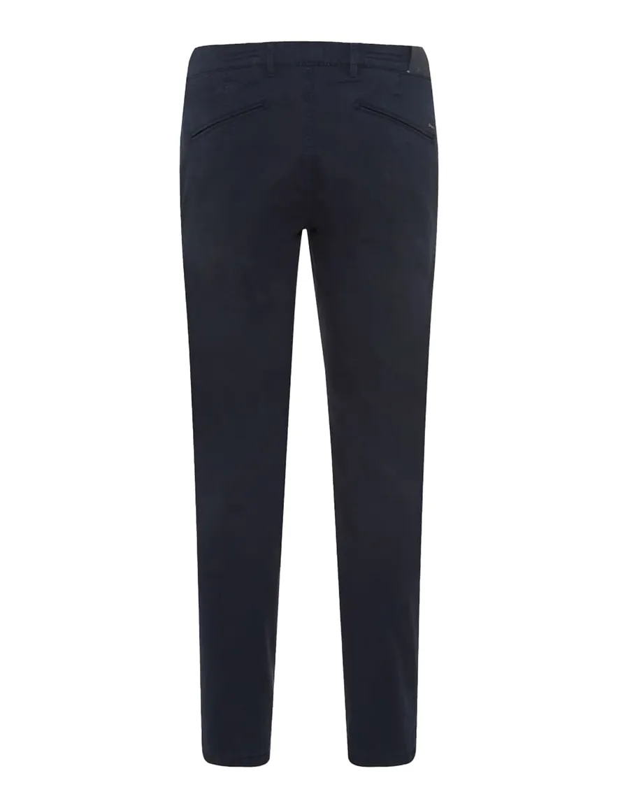 Brax Pantalon donkerblauw effen katoen