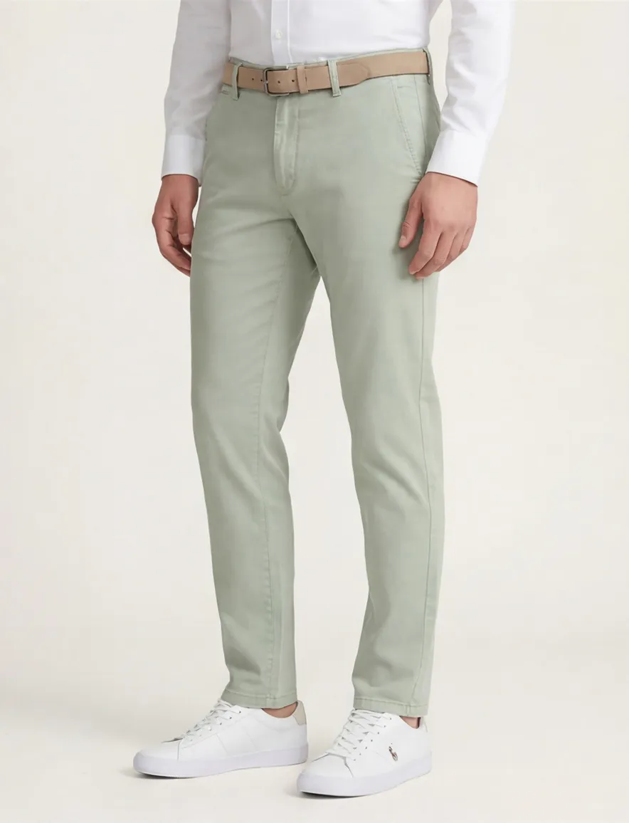 Brax Pantalon lichtgroen effen