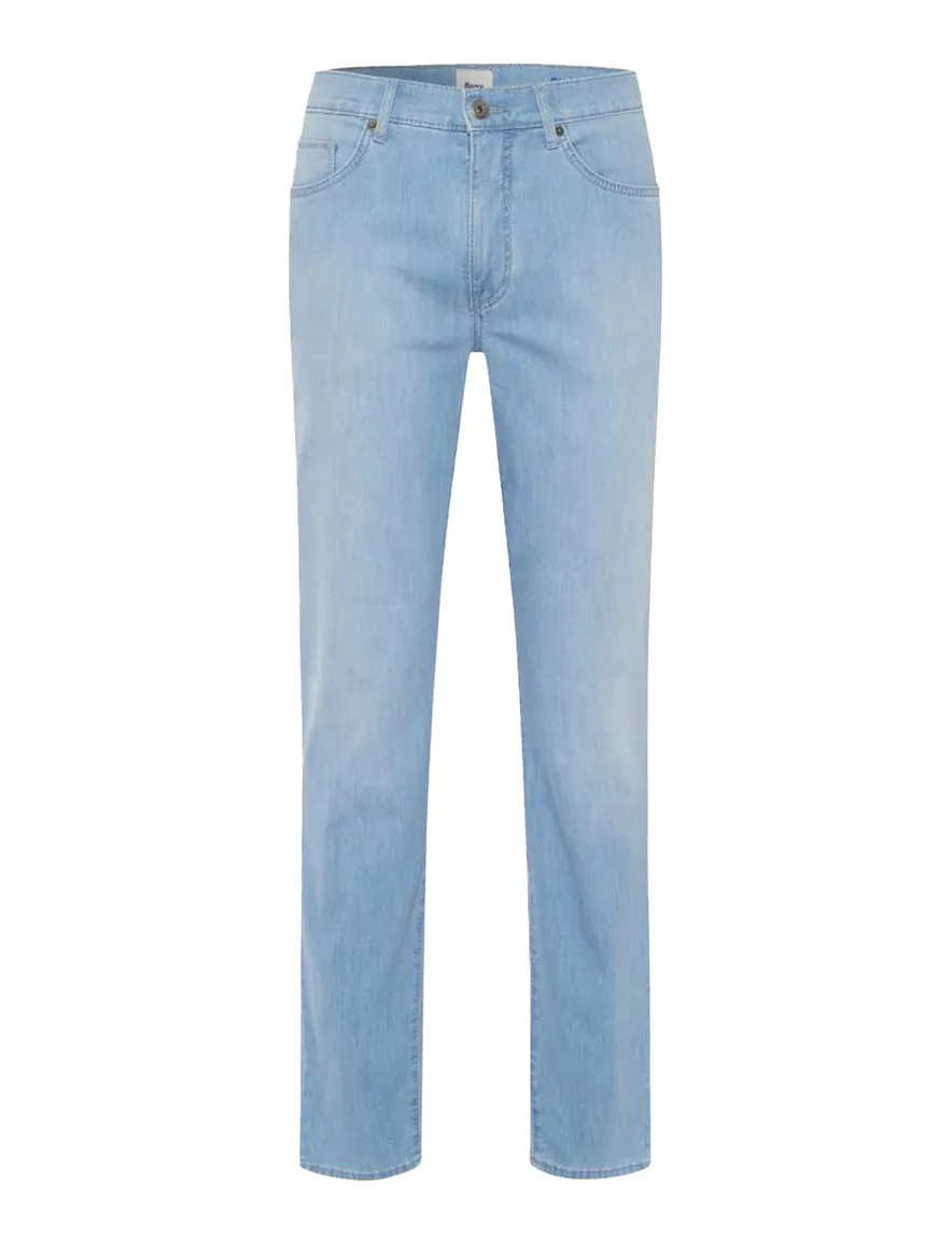 Brax Pantalon lichtblauw katoen effen