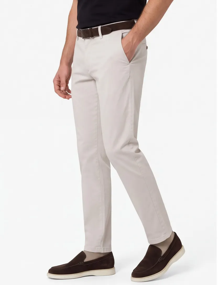 Brax Pantalon creme katoen effen