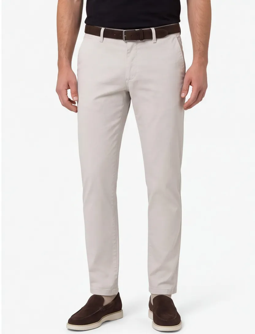 Brax Pantalon creme katoen effen