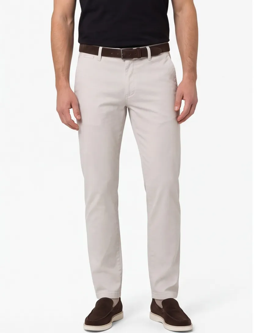 Brax Pantalon creme katoen effen