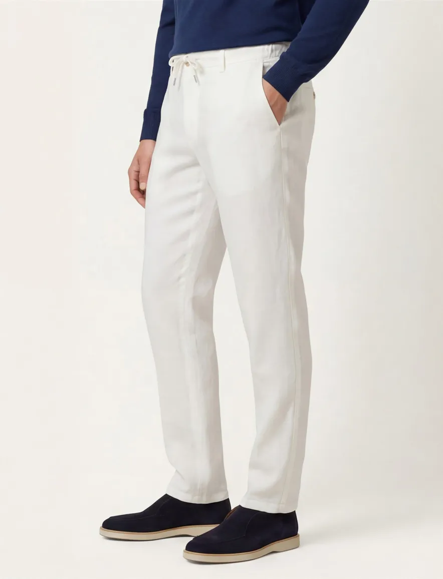 Brax Fabio pantalon creme effen katoen