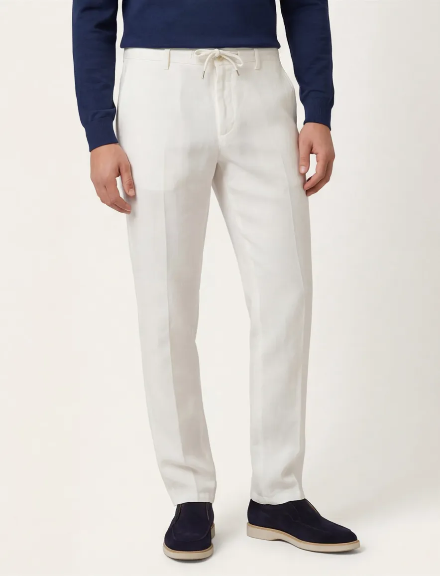Brax Fabio pantalon creme effen katoen