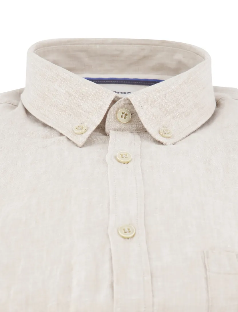 Brax Pure Linen Modern Fit overhemd beige