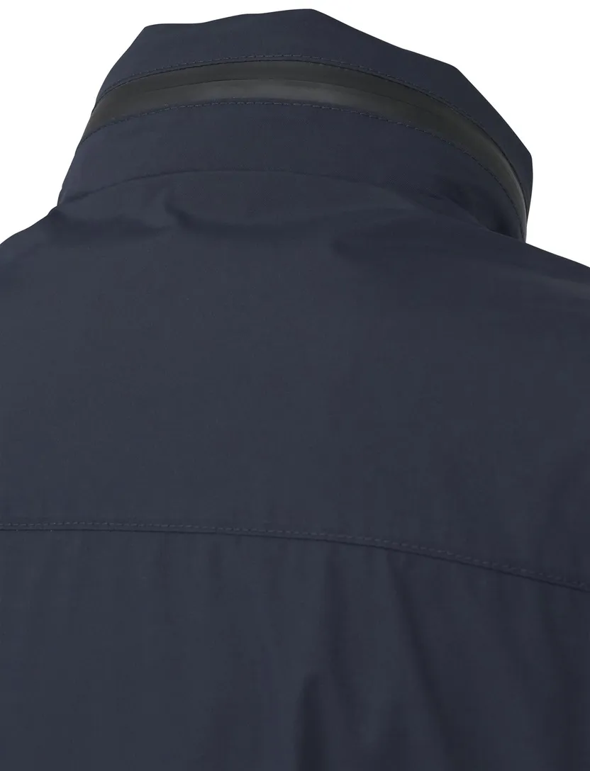 tussenjas Bugatti effen donkerblauw dubbele borstzak wijde fit