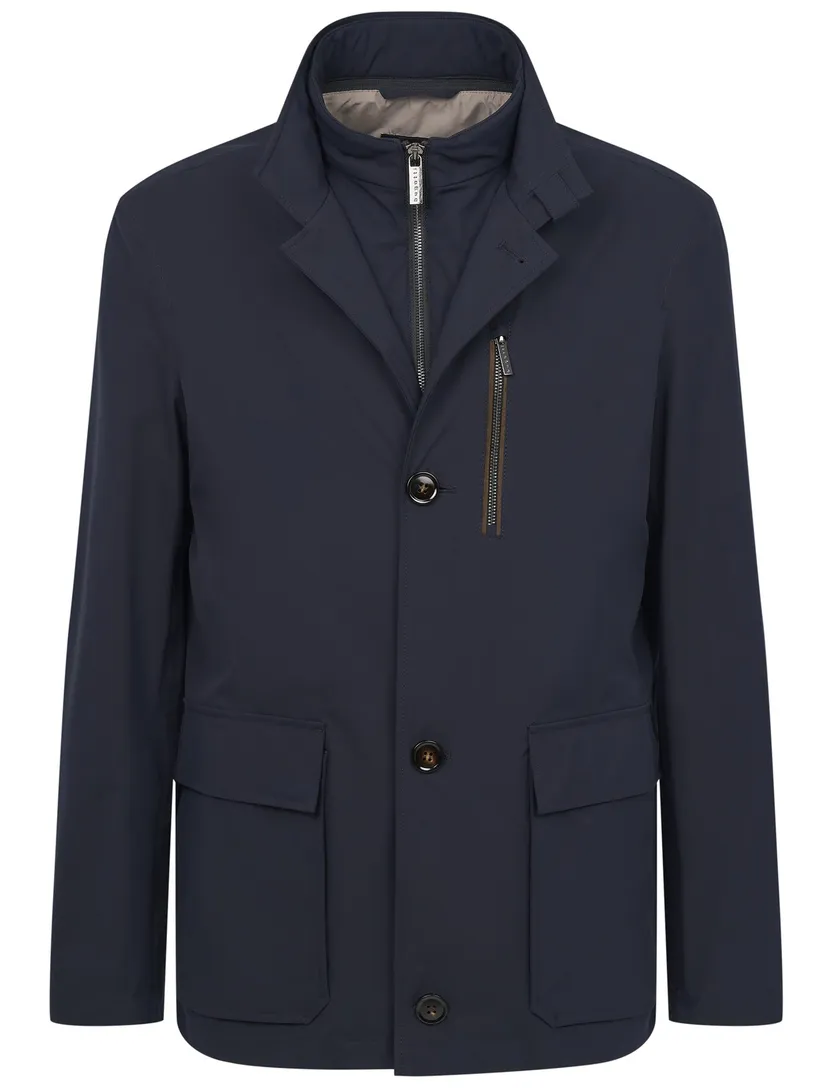 Bugatti tussenjas donkerblauw wijde fit