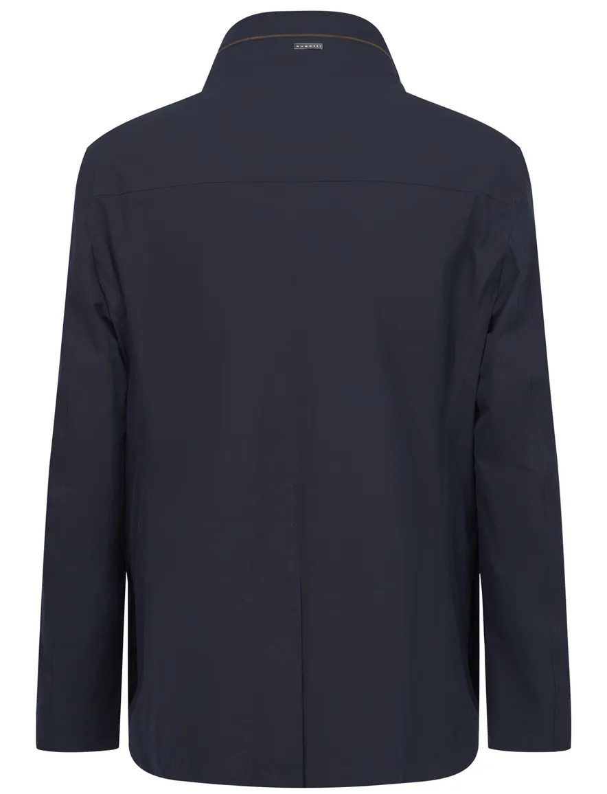 Bugatti tussenjas donkerblauw effen wijde fit