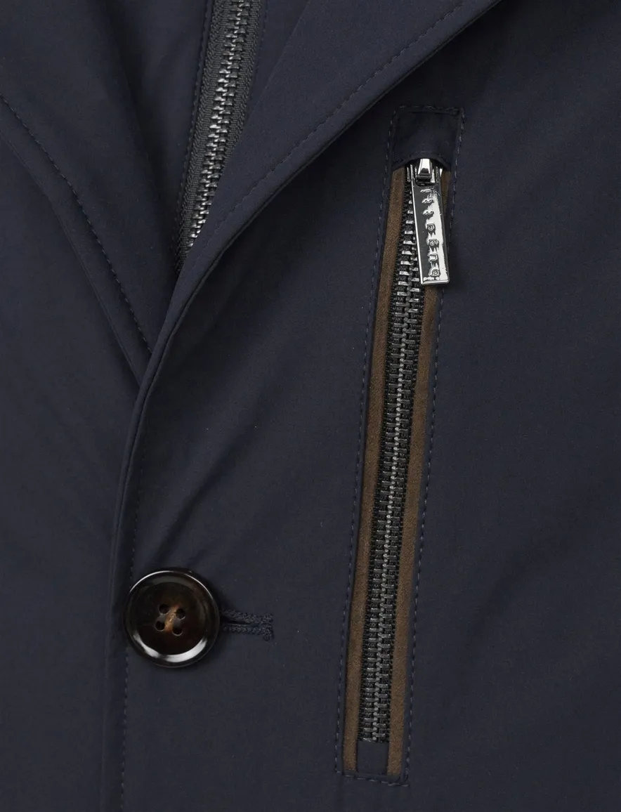Bugatti tussenjas donkerblauw half lang zakken