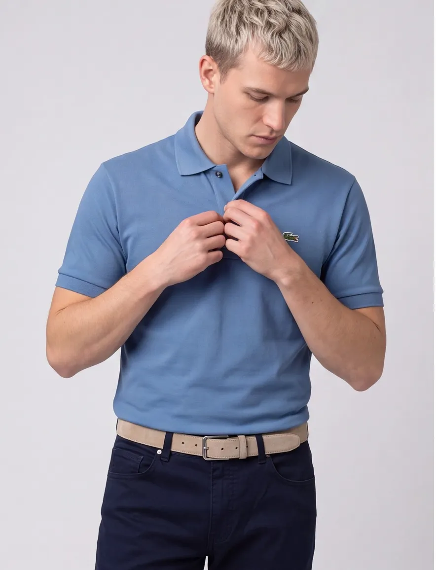 Lacoste Classic fit poloshirt korte mouw blauw 2-knoops