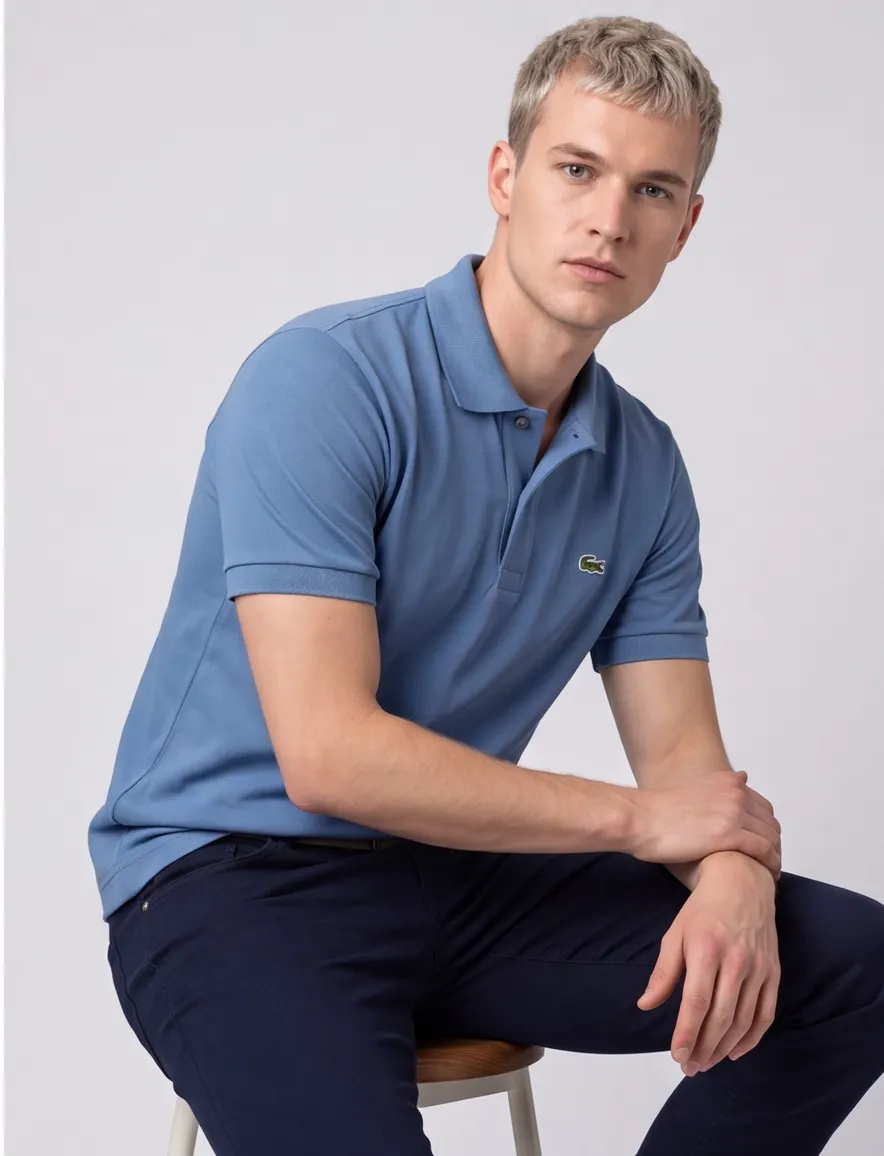Lacoste Classic fit poloshirt korte mouw blauw 2-knoops