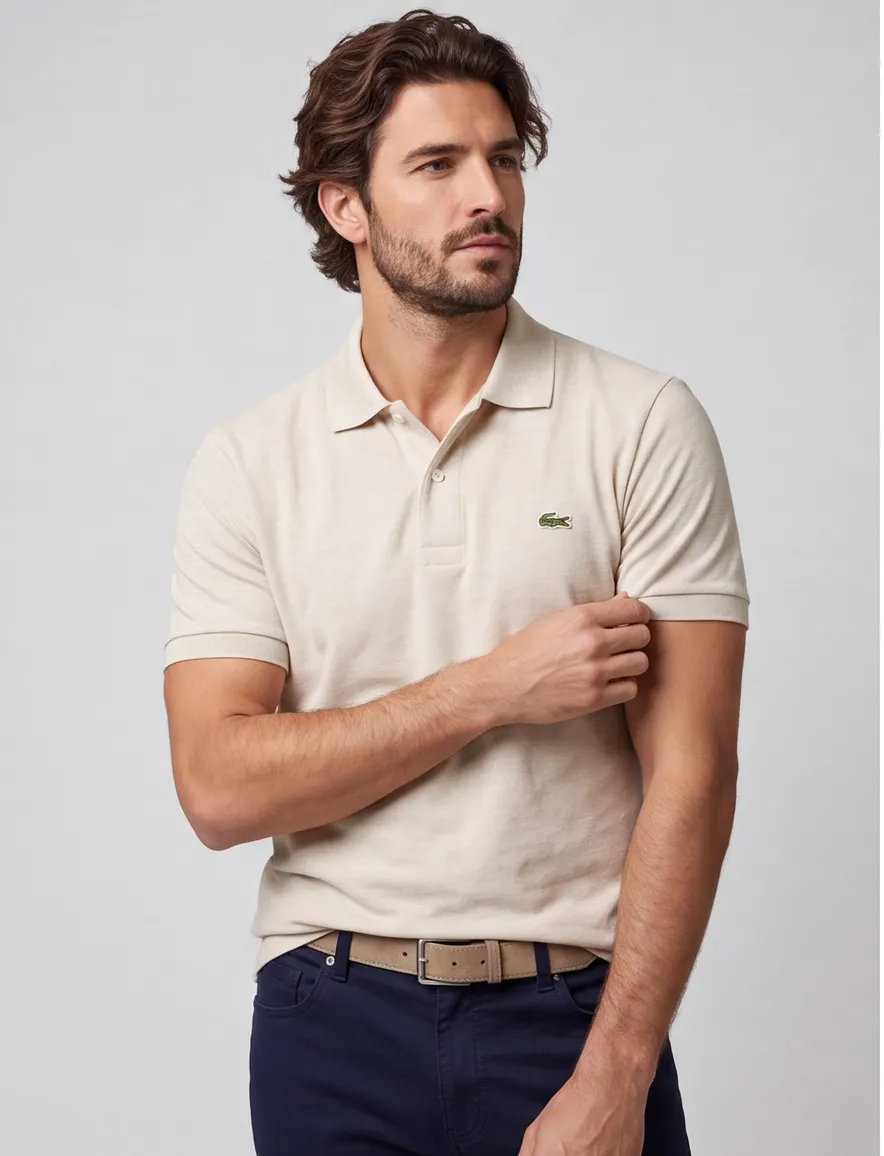 Lacoste polo creme classic fit pique