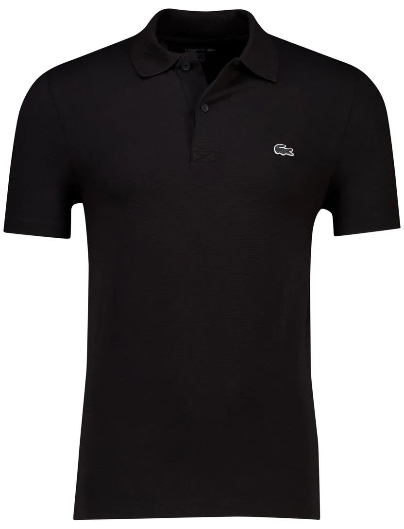 Lacoste regular fit polo pique zwart 2-knoops