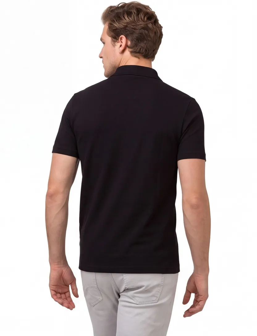 Lacoste regular fit polo pique zwart 2-knoops