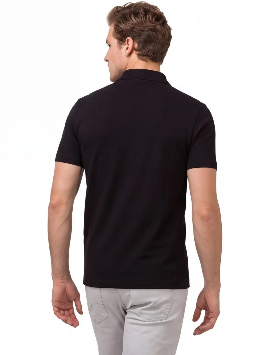 Lacoste regular fit polo pique zwart