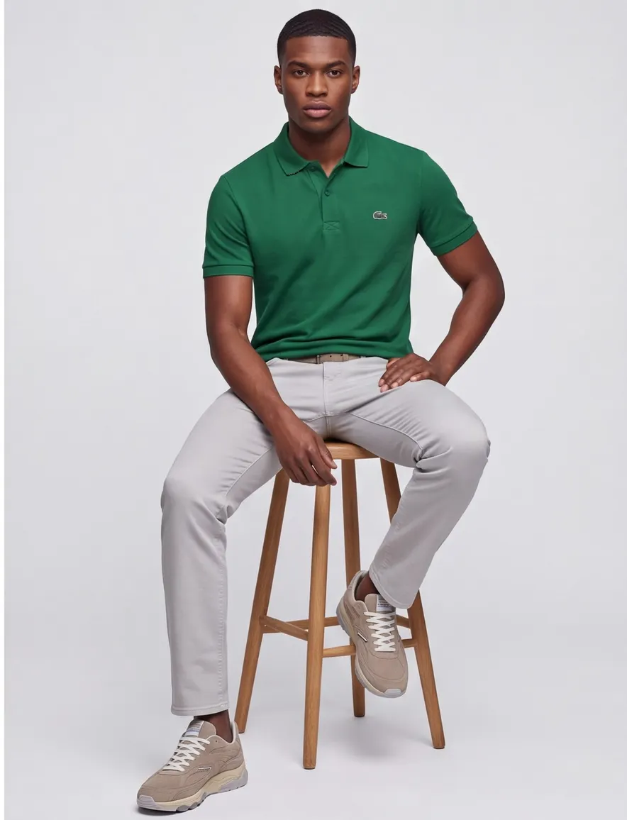Lacoste regular fit polo pique groen