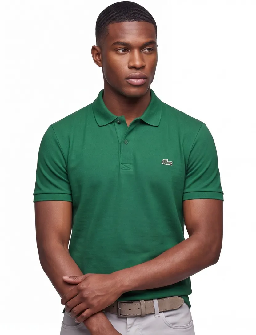Lacoste regular fit polo pique groen 2-knoops