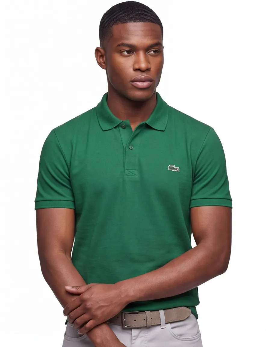 Lacoste regular fit polo pique groen