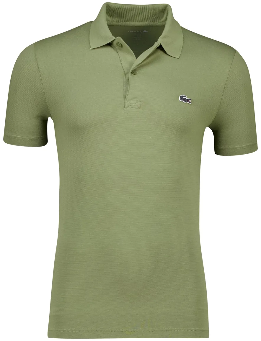 Lacoste polo groen regular fit 2-knoops effen