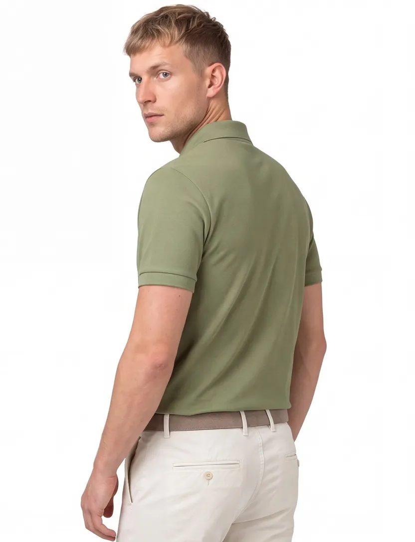 Lacoste polo groen regular fit 2-knoops korte mouw