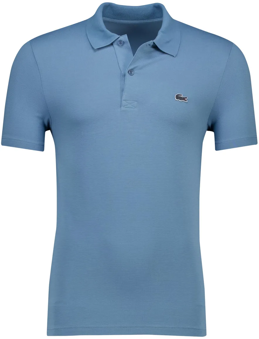 Lacoste regular fit polo pique blauw 2-knoops