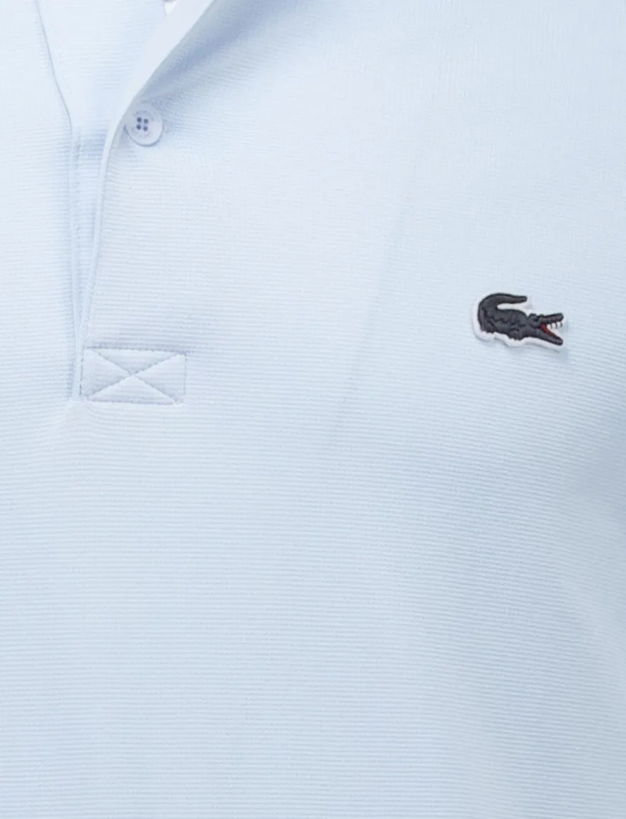 Lacoste polo lichtblauw effen pique 2-knoops