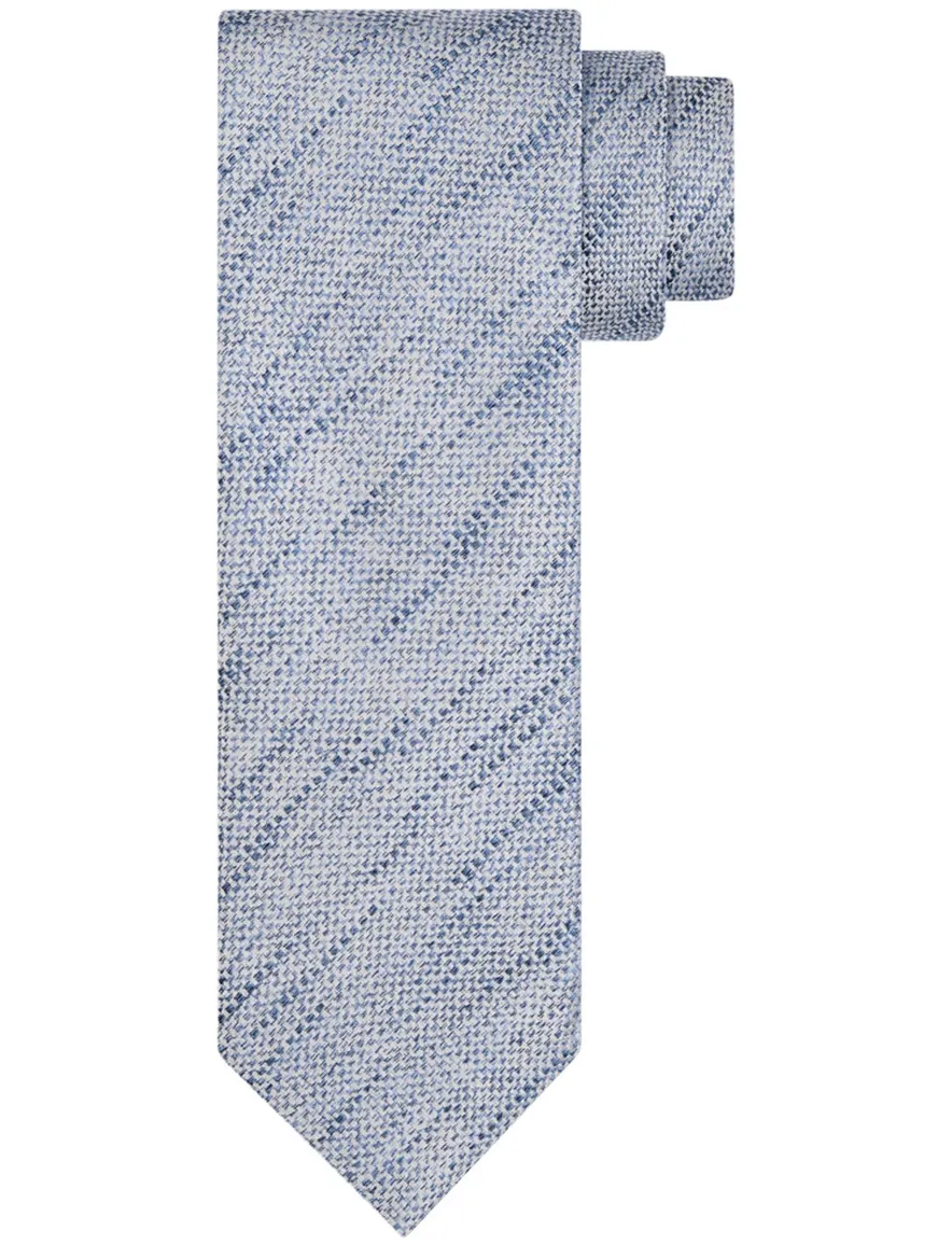 Profuomo stropdas blauw print zijde geweven