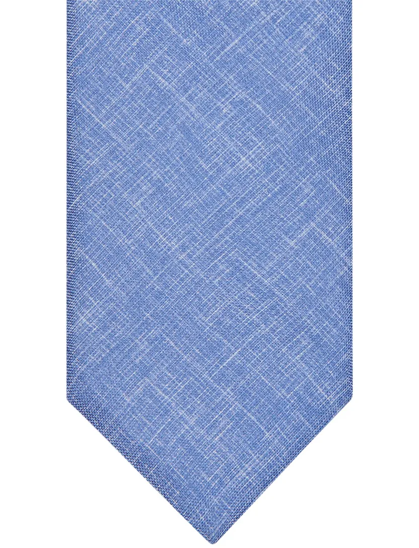 Profuomo stropdas middenblauw gemêleerd zijde