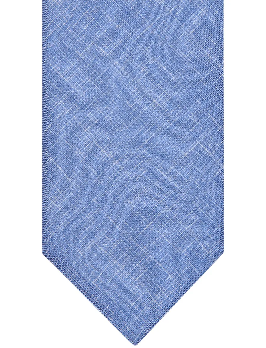 Profuomo stropdas middenblauw gemêleerd zijde