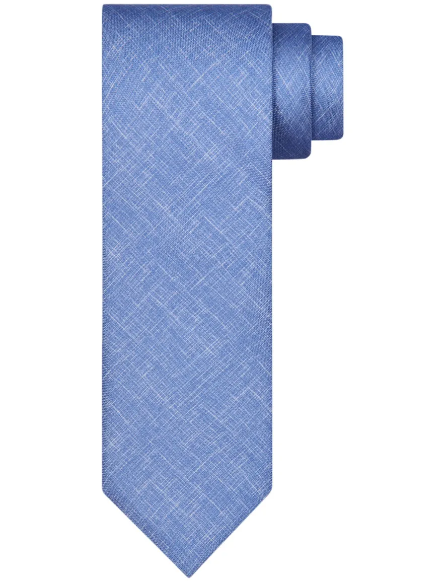 Profuomo stropdas middenblauw gemêleerd zijde