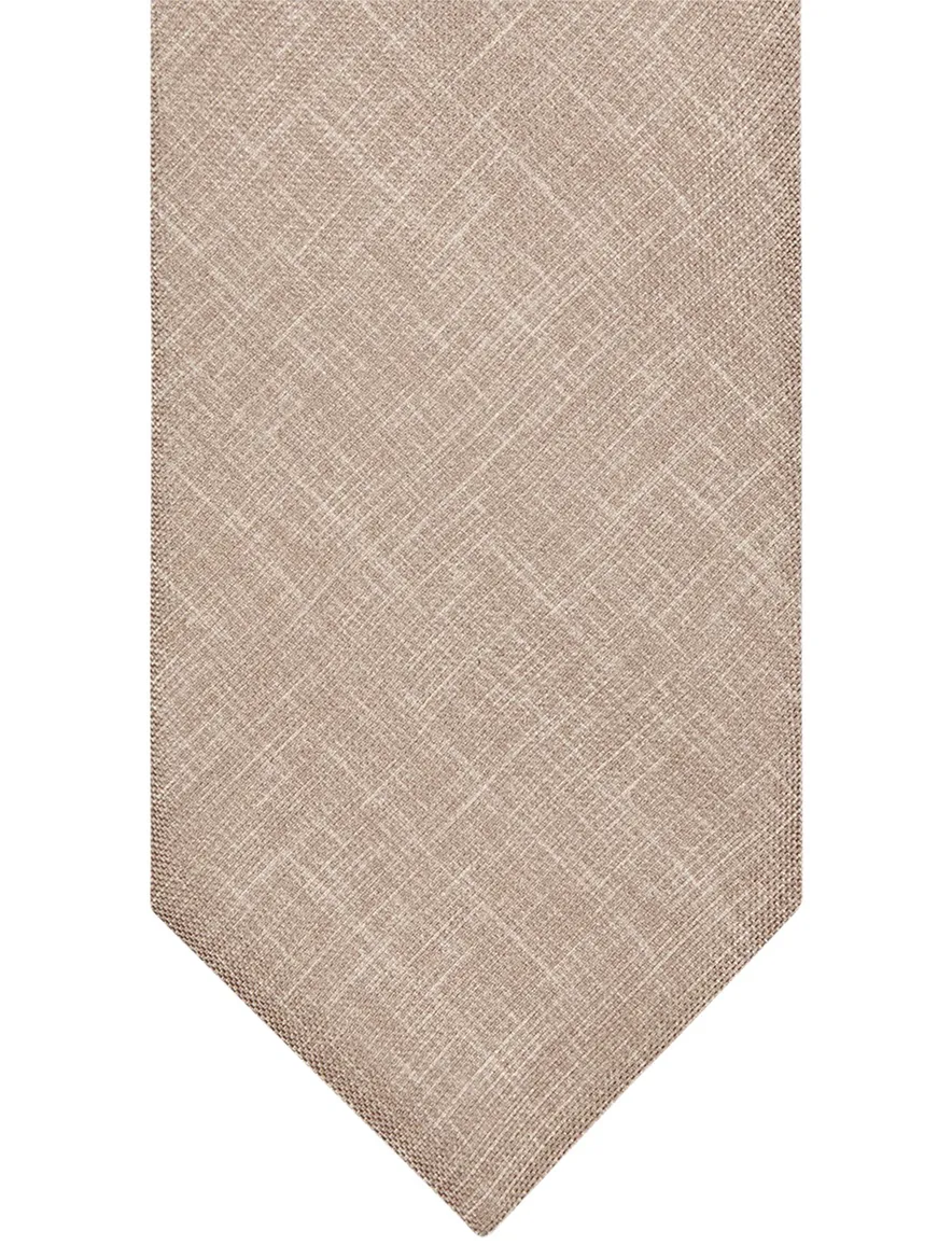 Profuomo stropdas beige gemêleerd zijde