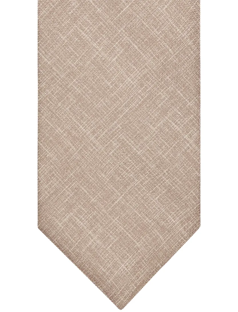 Profuomo stropdas beige zijde gemêleerd